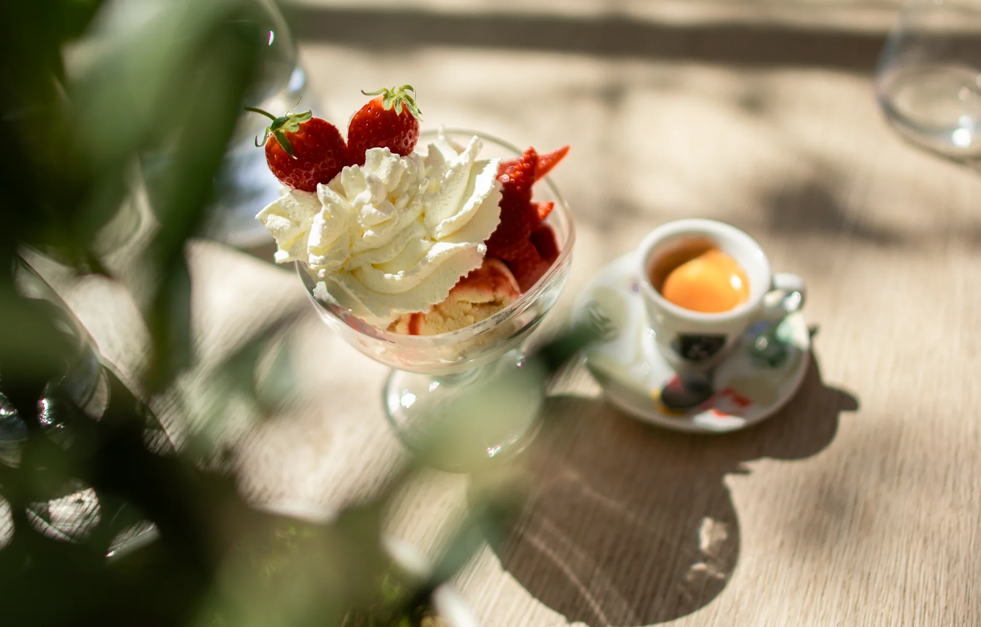 Coupe de fraises et glace maison, Restaurant Philip